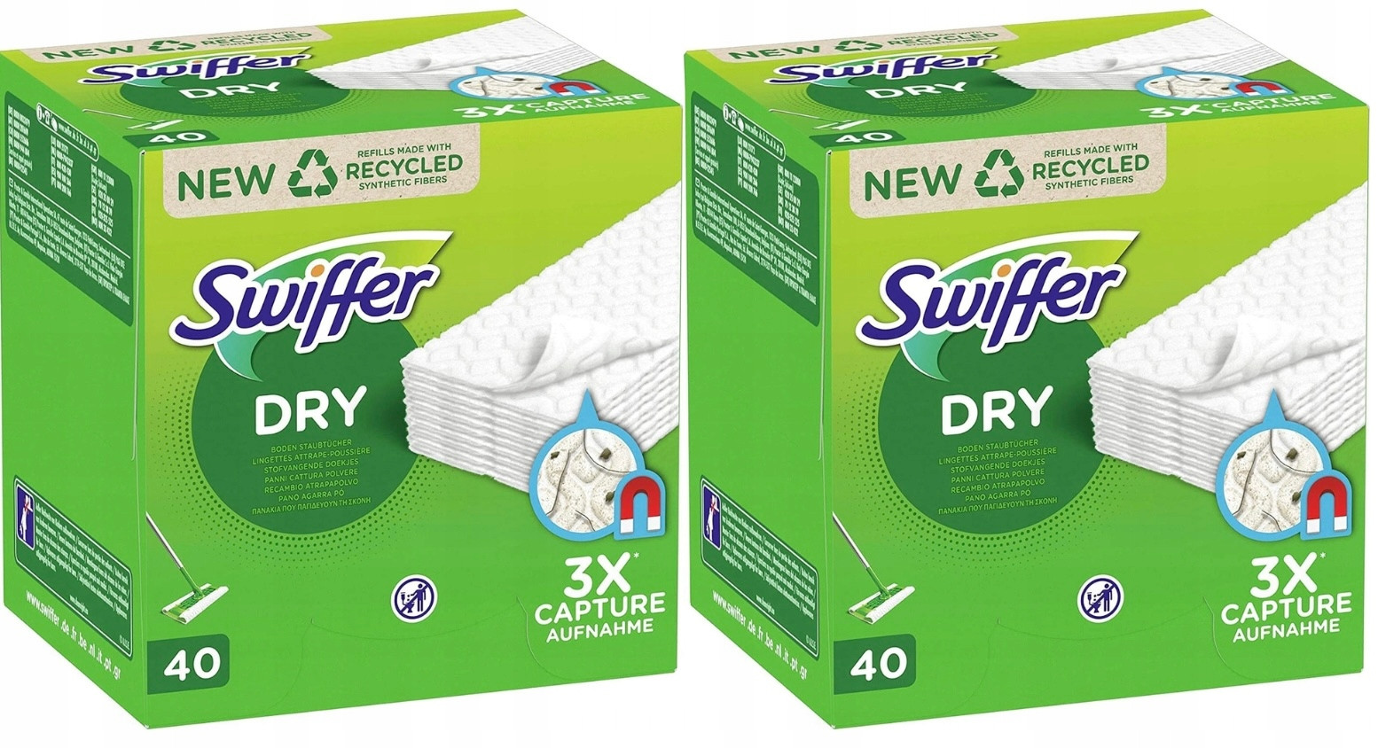 Sada 2x 36 Ks Swiffer Dry pro mop Suché utěrky na prach a podlahy Zásoba 72