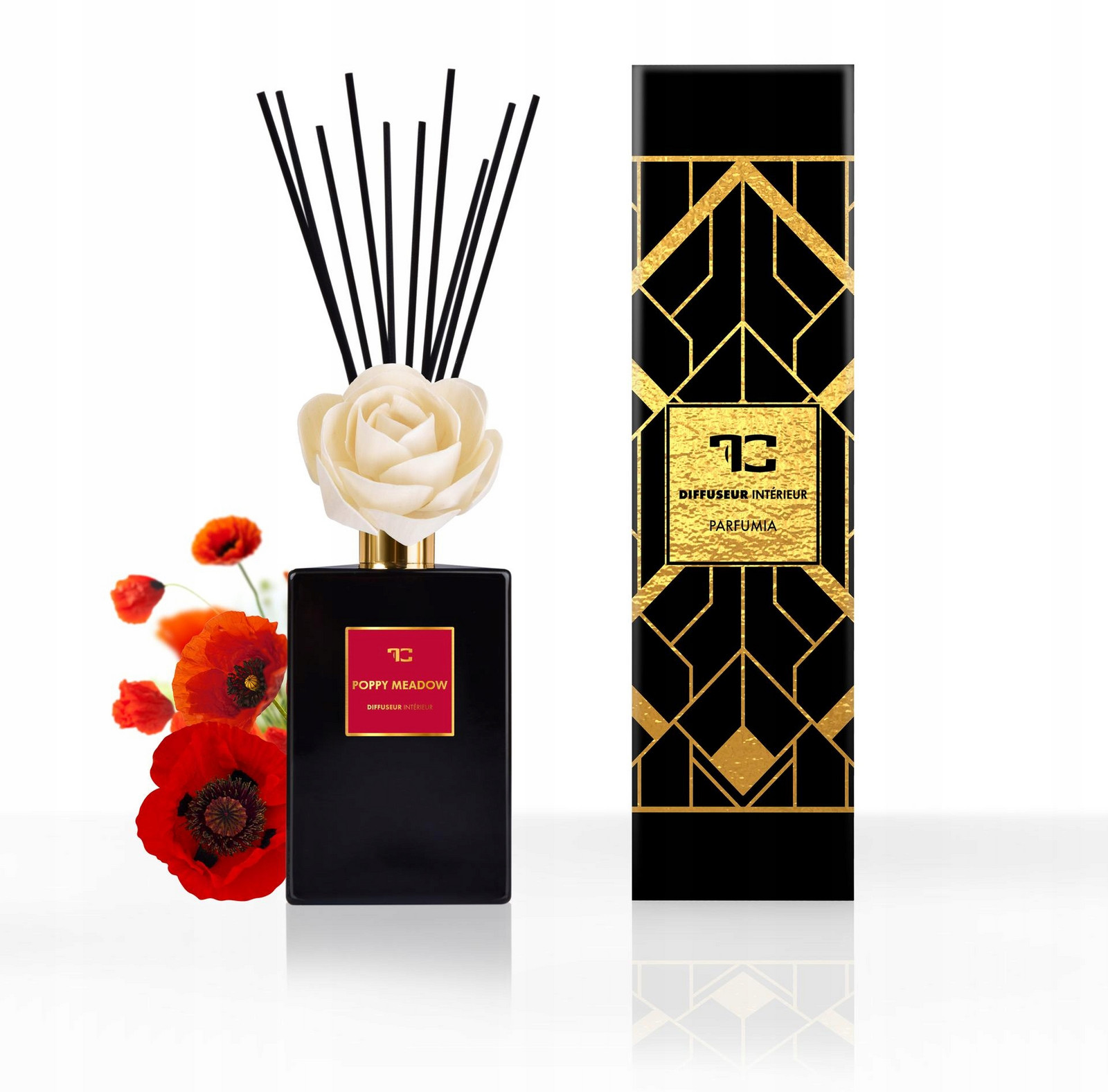 Dedra 500 ml difuzér Flow tyčinky, Poppy Meadow, Parfumia