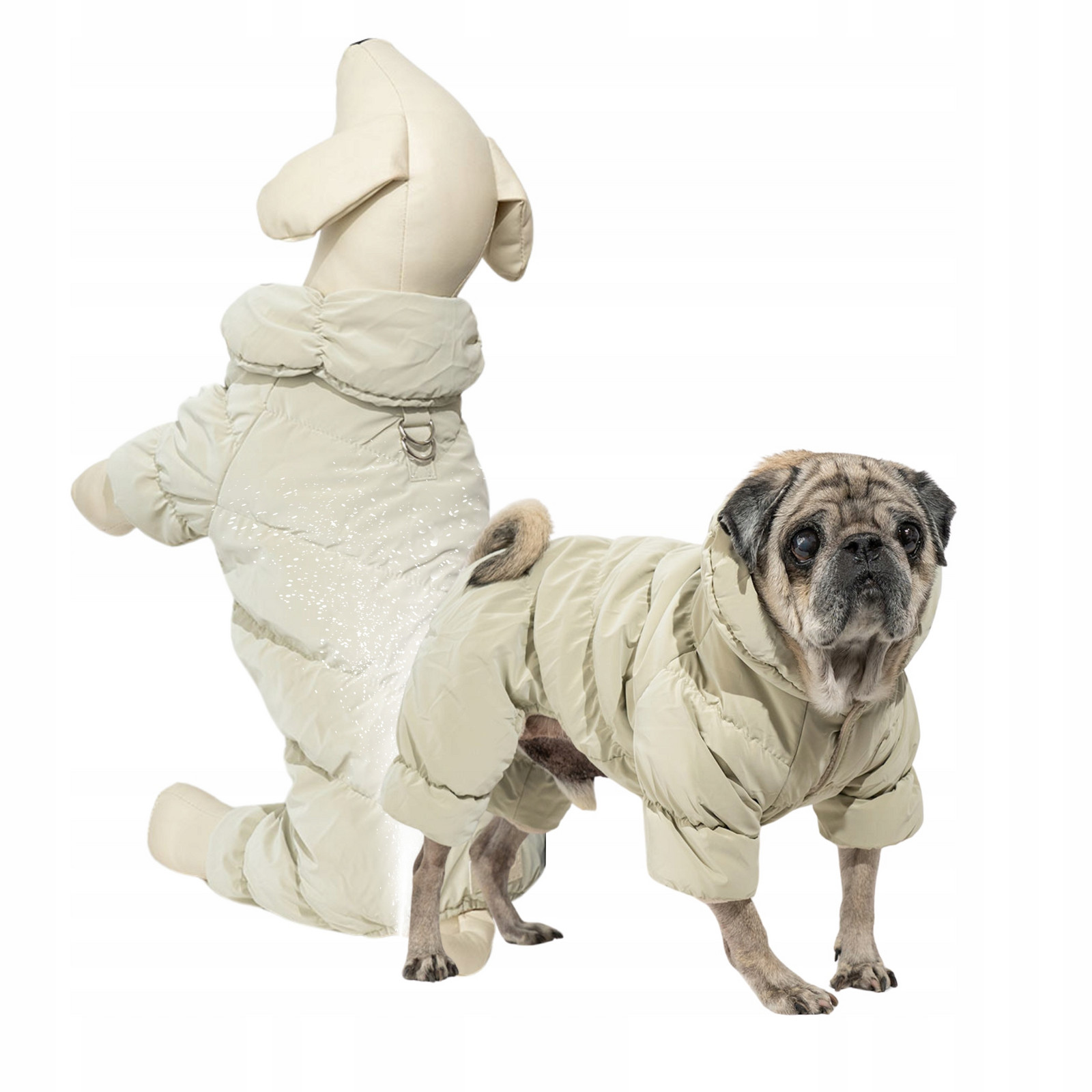 Obleček Pro Psa Kombinéza Teplá Bunda S Fleecem XXL Béžová