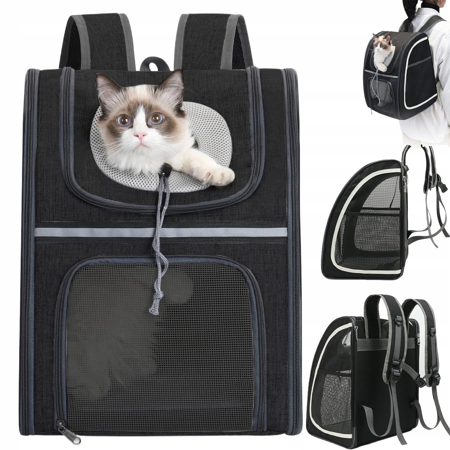 Batoh Pro Kočky Psa Přepravka Skládací Velká Kapacita 31,6*28,5*40 CM