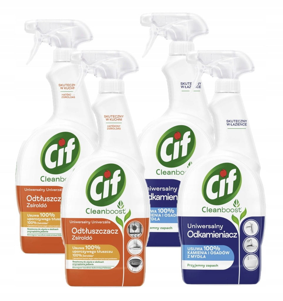 Čisticí přípravek odvápňovač Cif Cleanboost Spray 4x750 ml