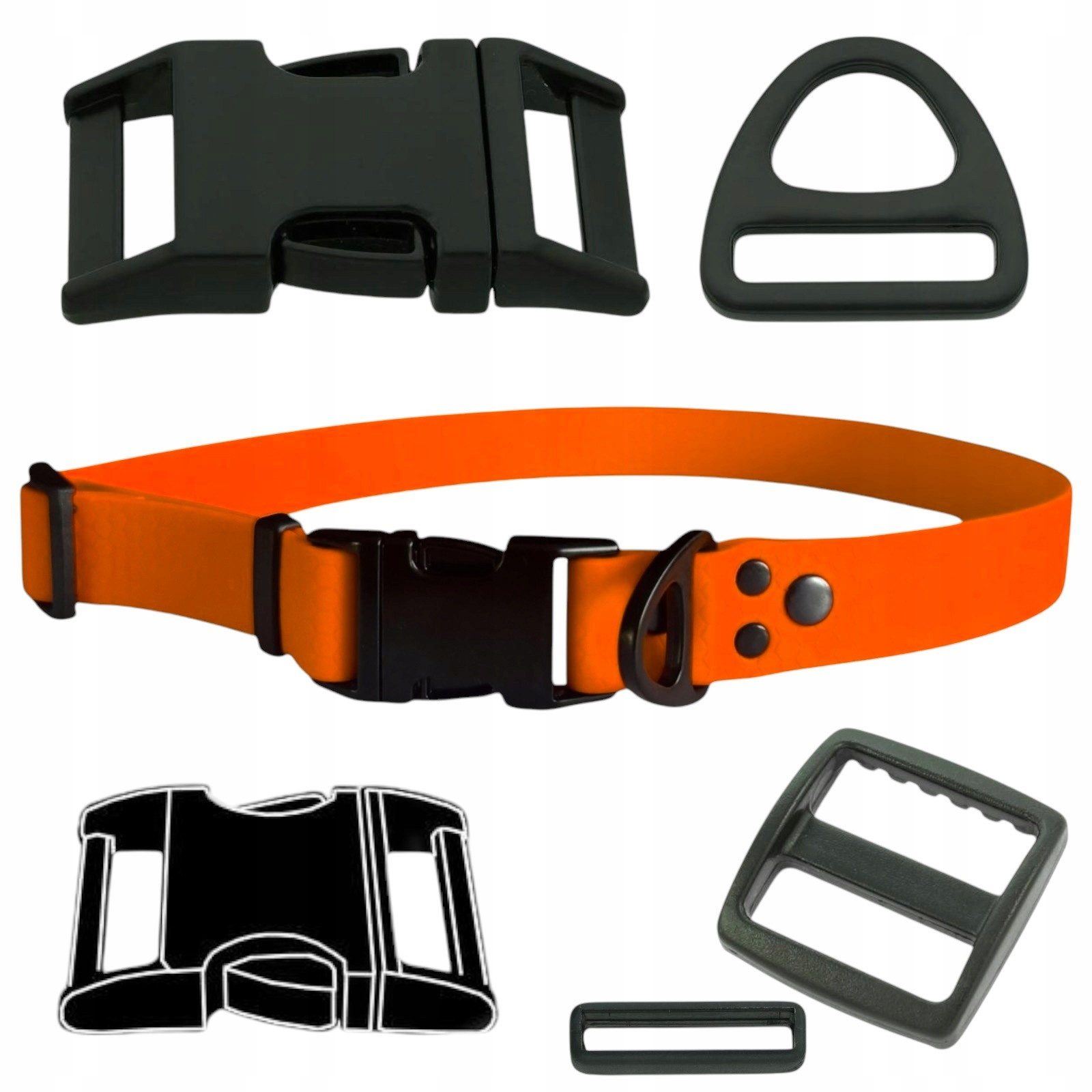 Obojek S Kovovou Sponou Pro Psa, Měkký, Voděodolný, Biothane S