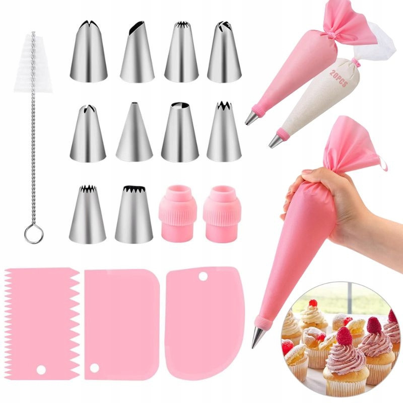 Cukrářský Sáček Cukrářské Silikonové Zadní Dekorace Dortových Koláčů 40 Kusů Set