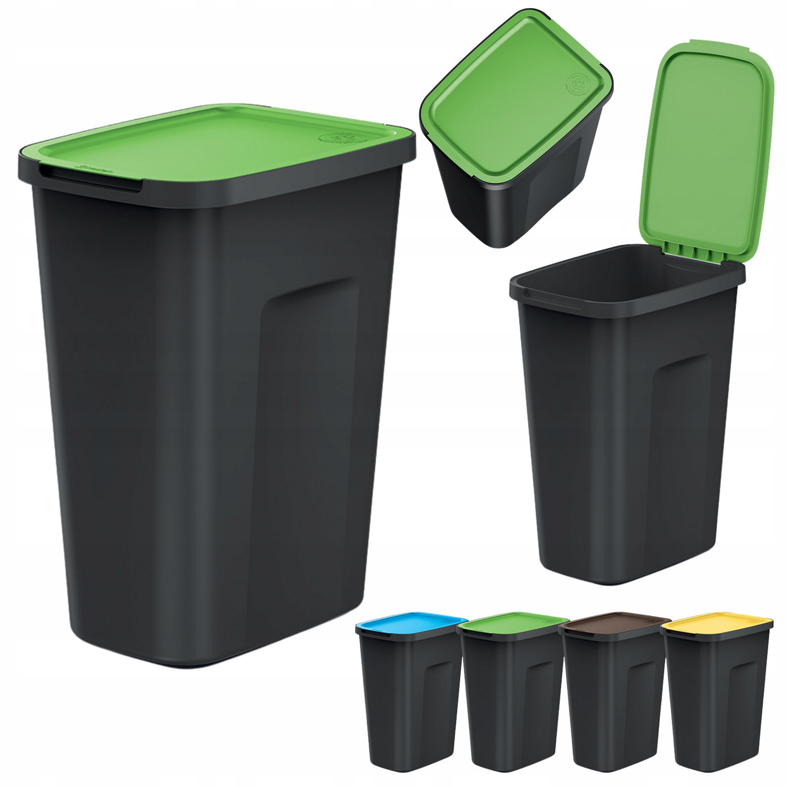 Set Odpadkových Košů Na Tříděný Odpad Nsdk 35x4 černý