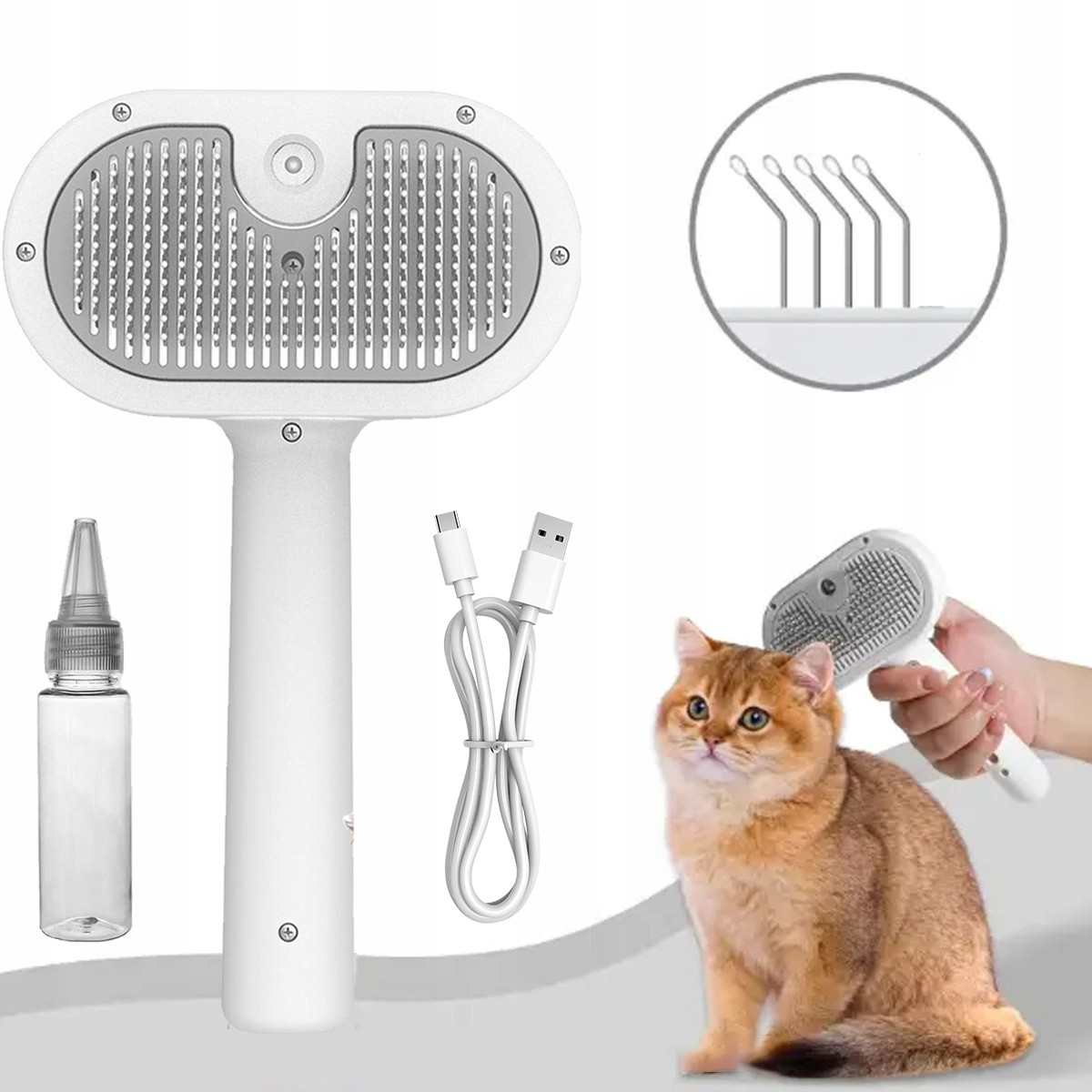 Elektrický Parní Kartáč Pro Zvířata Pro Péči O Srst Kočky A Psa