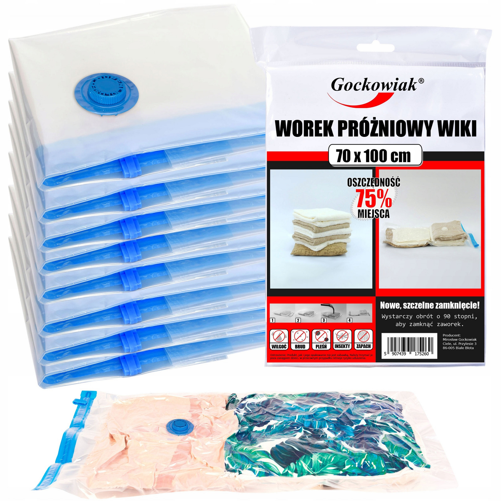 Vakuový sáček 70 Vakuový Sáček 70X100 CM Komplet 10 KUSŮx100 cm komplet