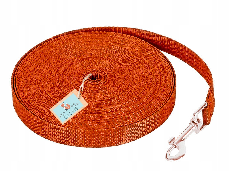 Odolné vodítko pro malého psa Oranžové 1,5 cm 50 metrů