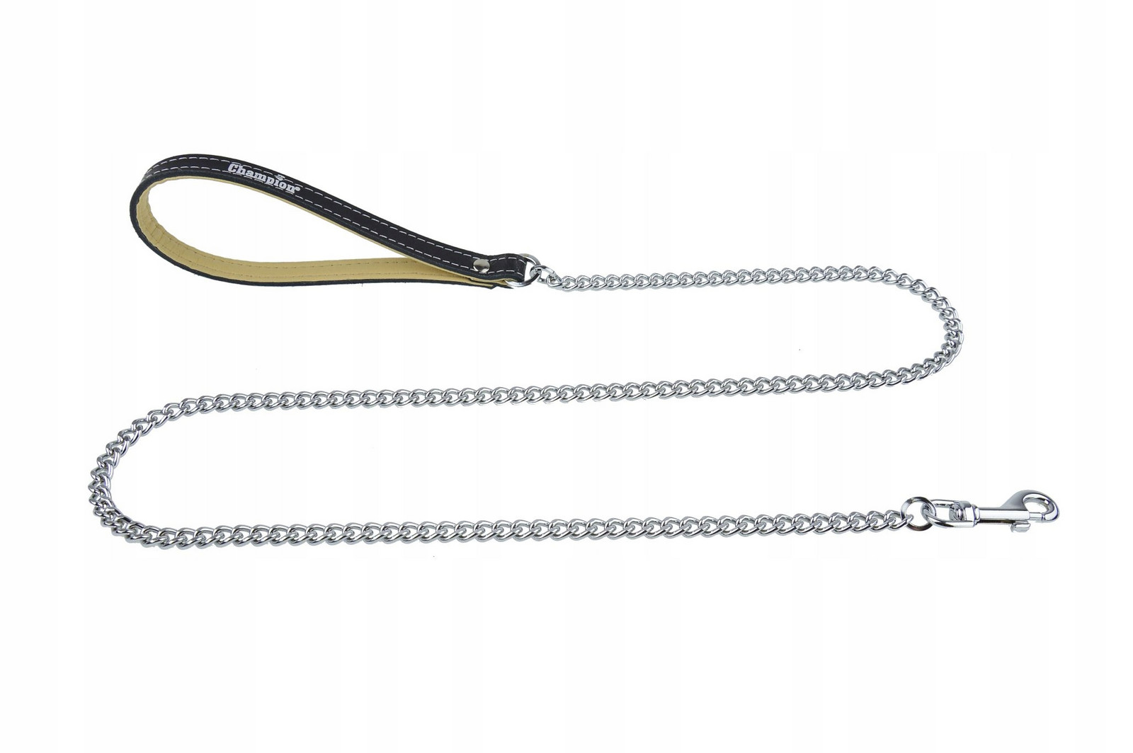 vodítko řetěz článek 3, kožená rukojeť 110 cm