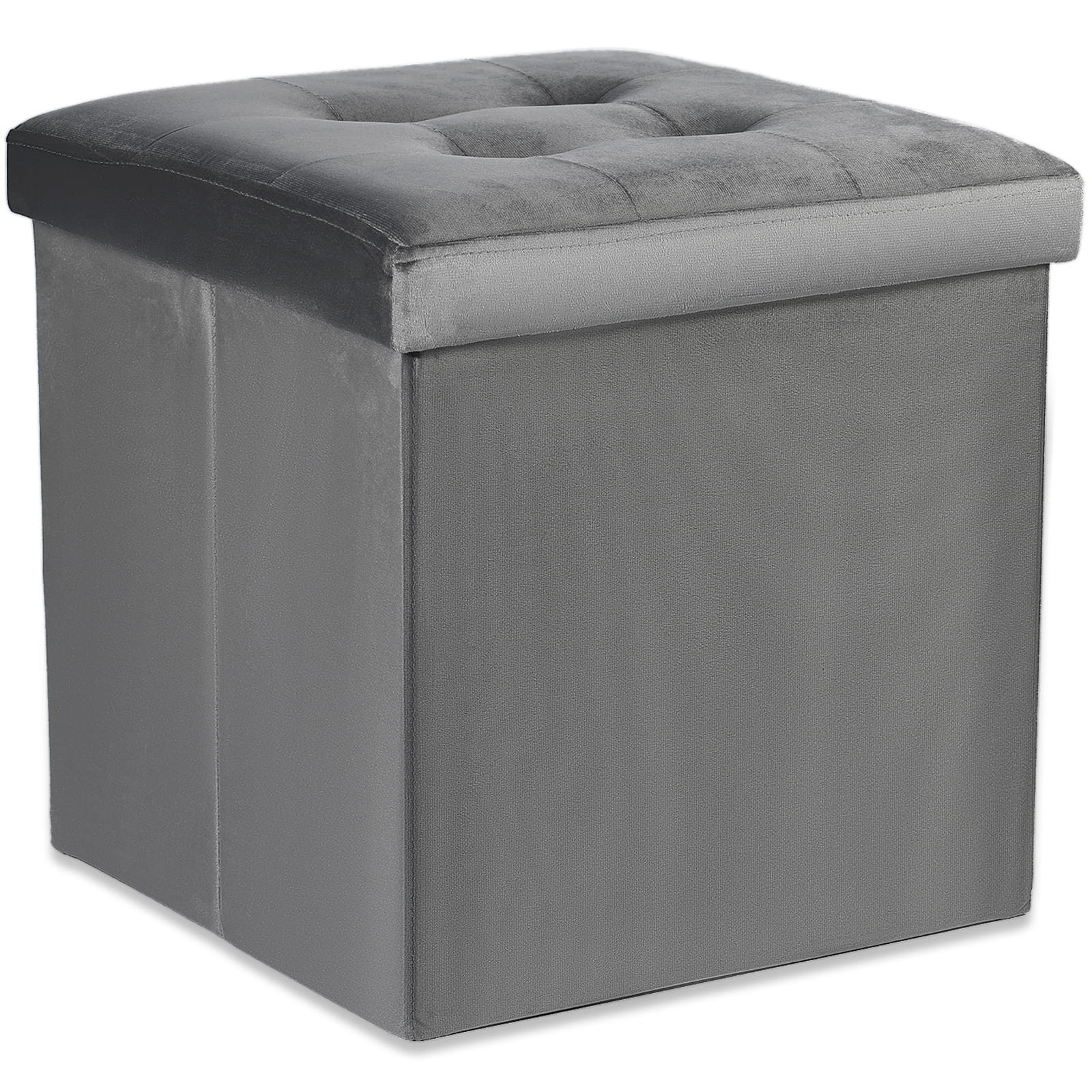 Šedý skládací taburet ZAREX VELVET L