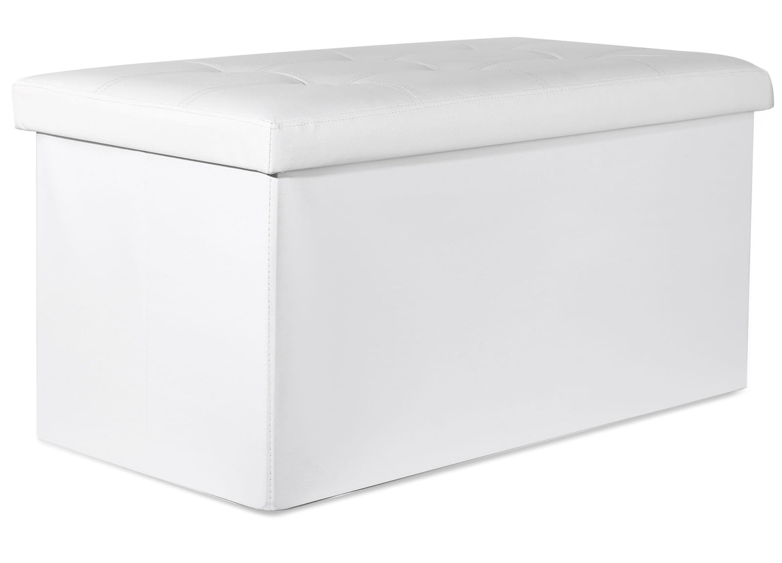 Bílý skládací taburet ZAREX XXL z ekokůže