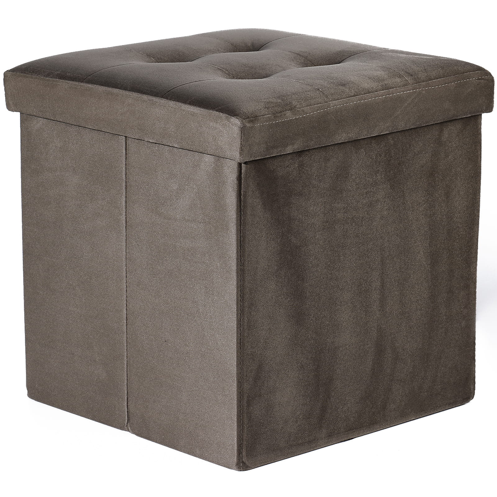 Hnědý skládací taburet ZAREX VELVET L