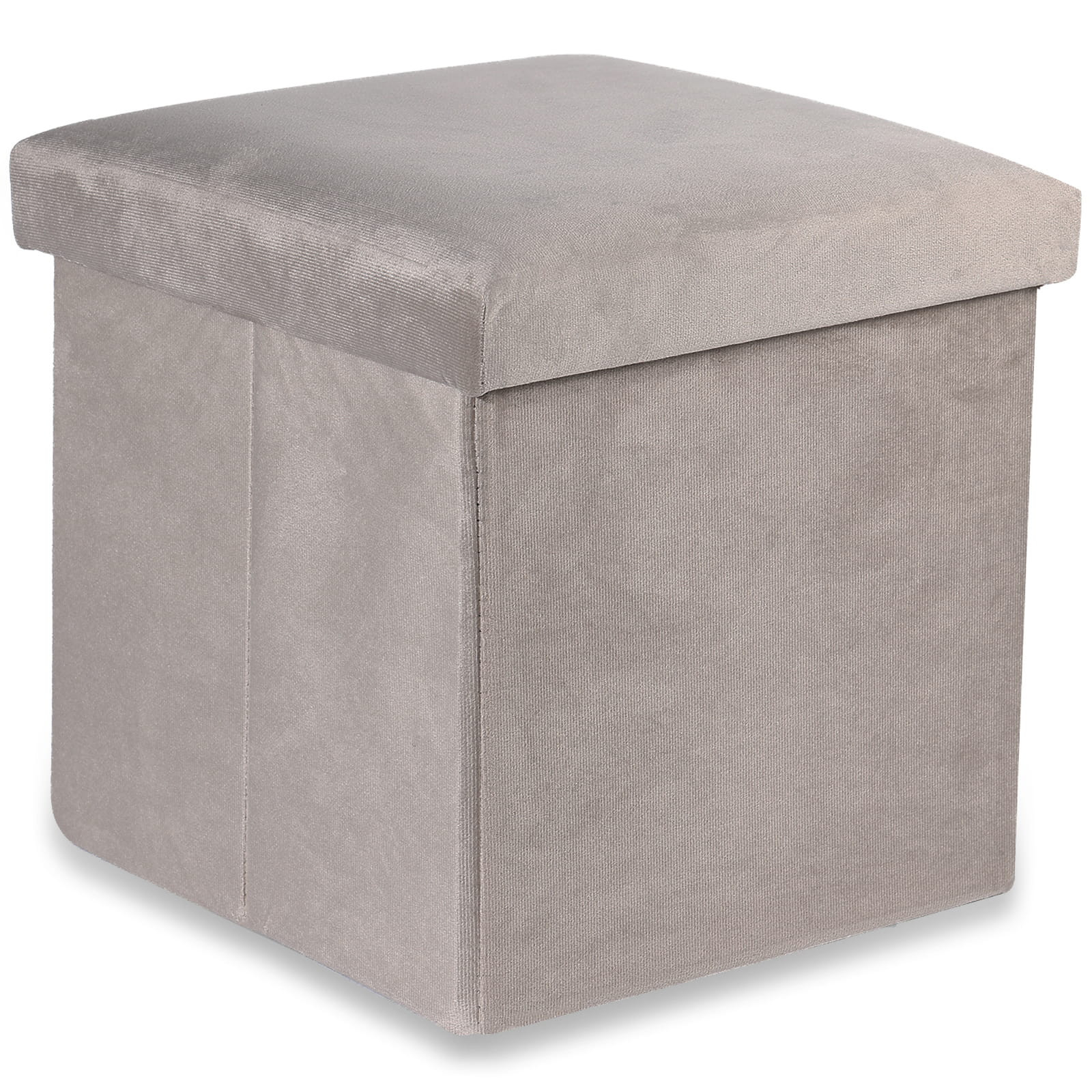 Béžový skládací taburet CUBEXO VELVET M