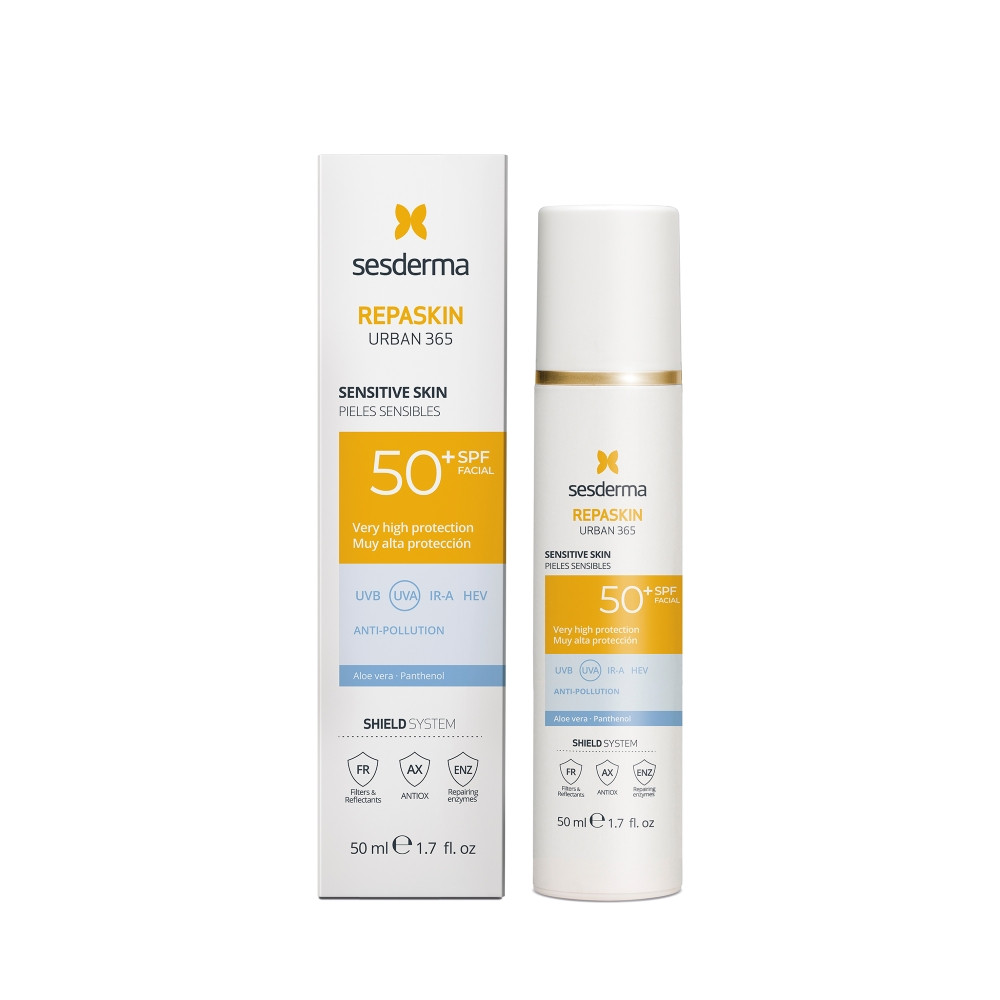 Sesderma Opalovací krém na obličej pro citlivou pleť SPF 50+ Repaskin Urban 365 (Sensitive Skin) 50 ml