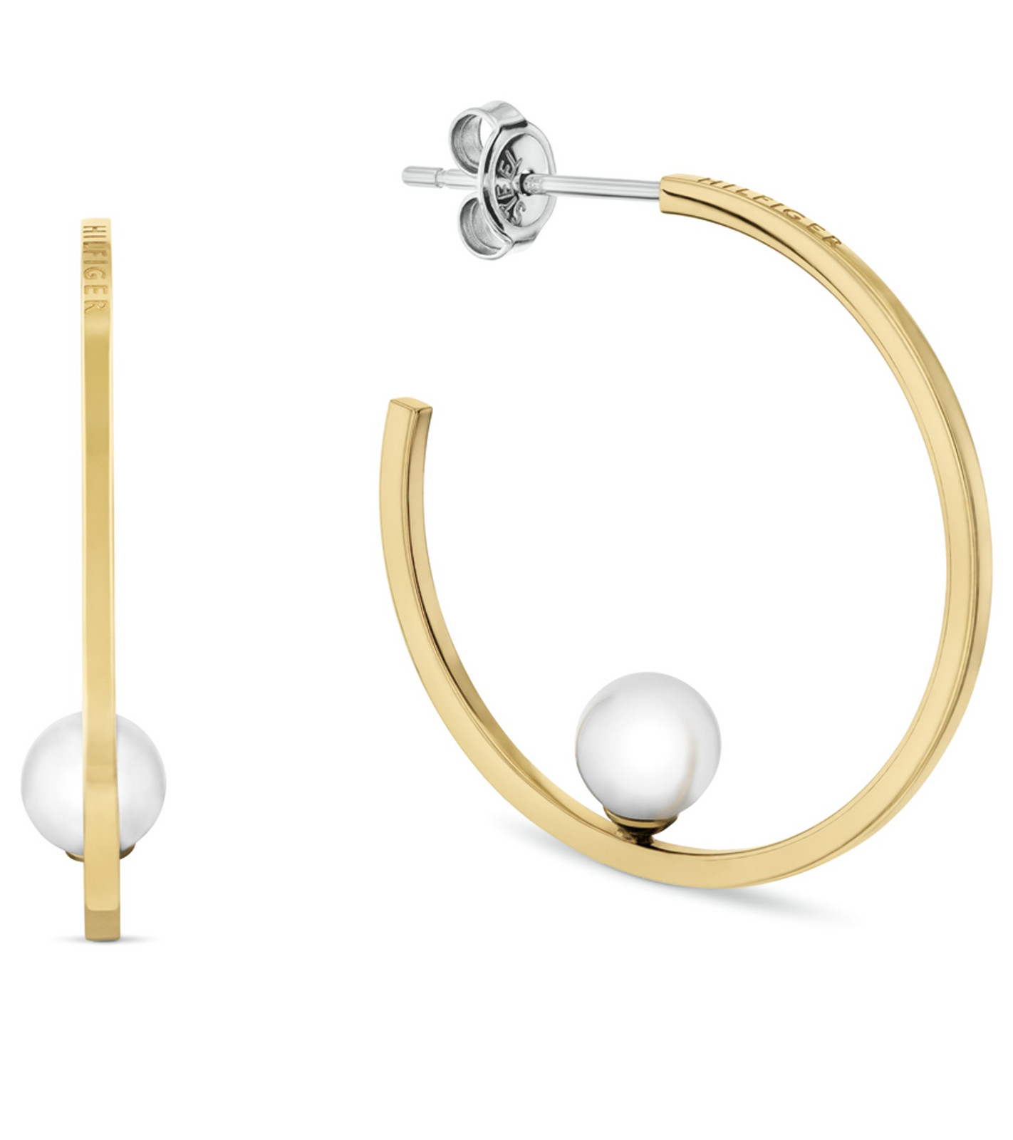 Tommy Hilfiger Pozlacené kruhy s perlou Semi-Precious Beads 2780964