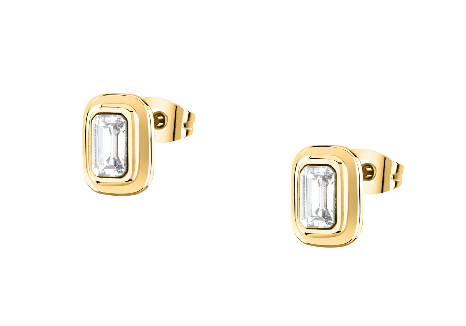 Trussardi Pozlacené náušnice s kubickým zirkonem T-Design TJAXA28