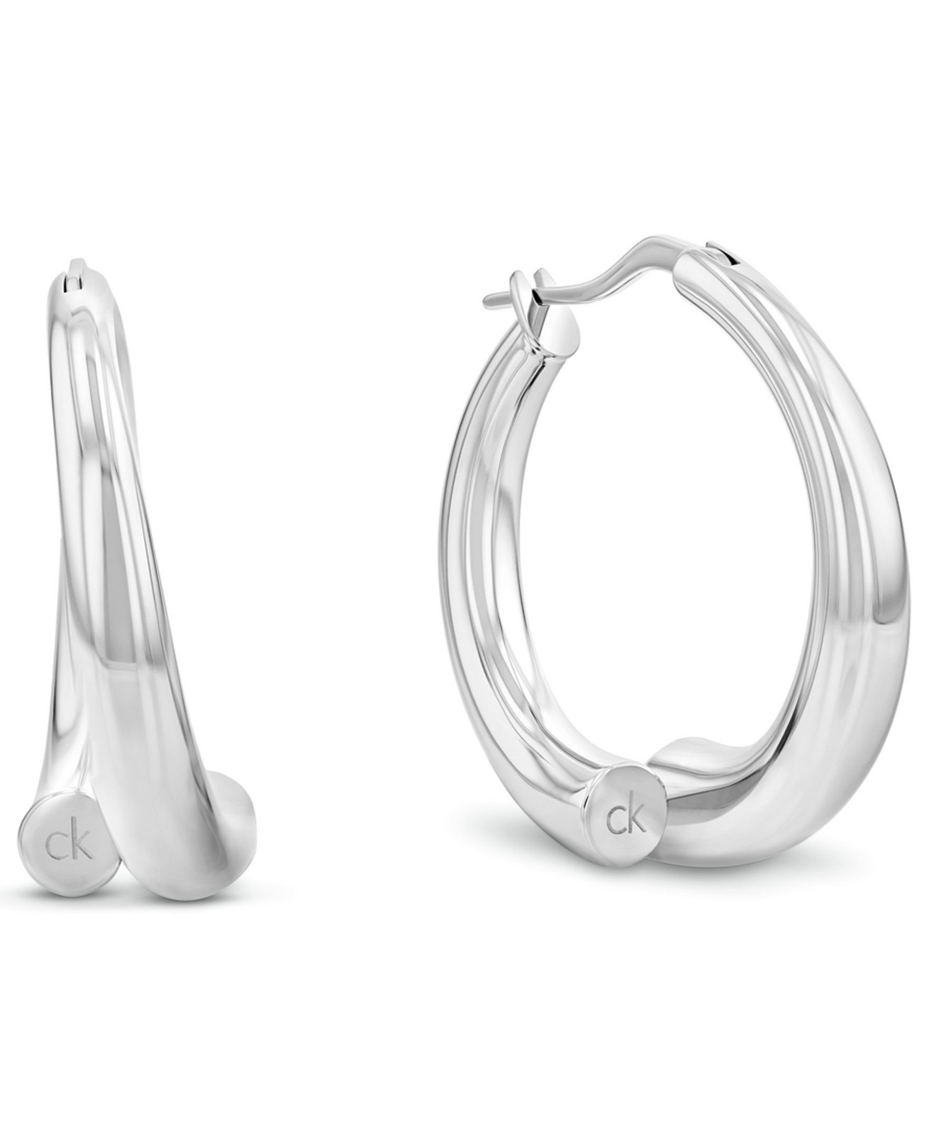 Calvin Klein Ocelové kruhové náušnice Spiral 35000768