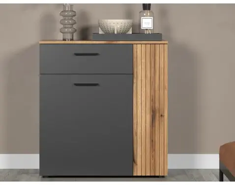 Skříňka se zásuvkou Esteban 80 cm, antracit/dub evoke