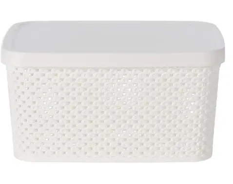 Úložný box s víkem Diamond 3,5 l, černý/bílý