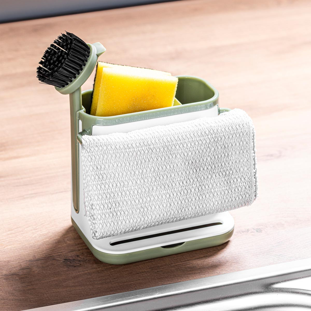 Haushalt international Organizér ke dřezu s kartáčem