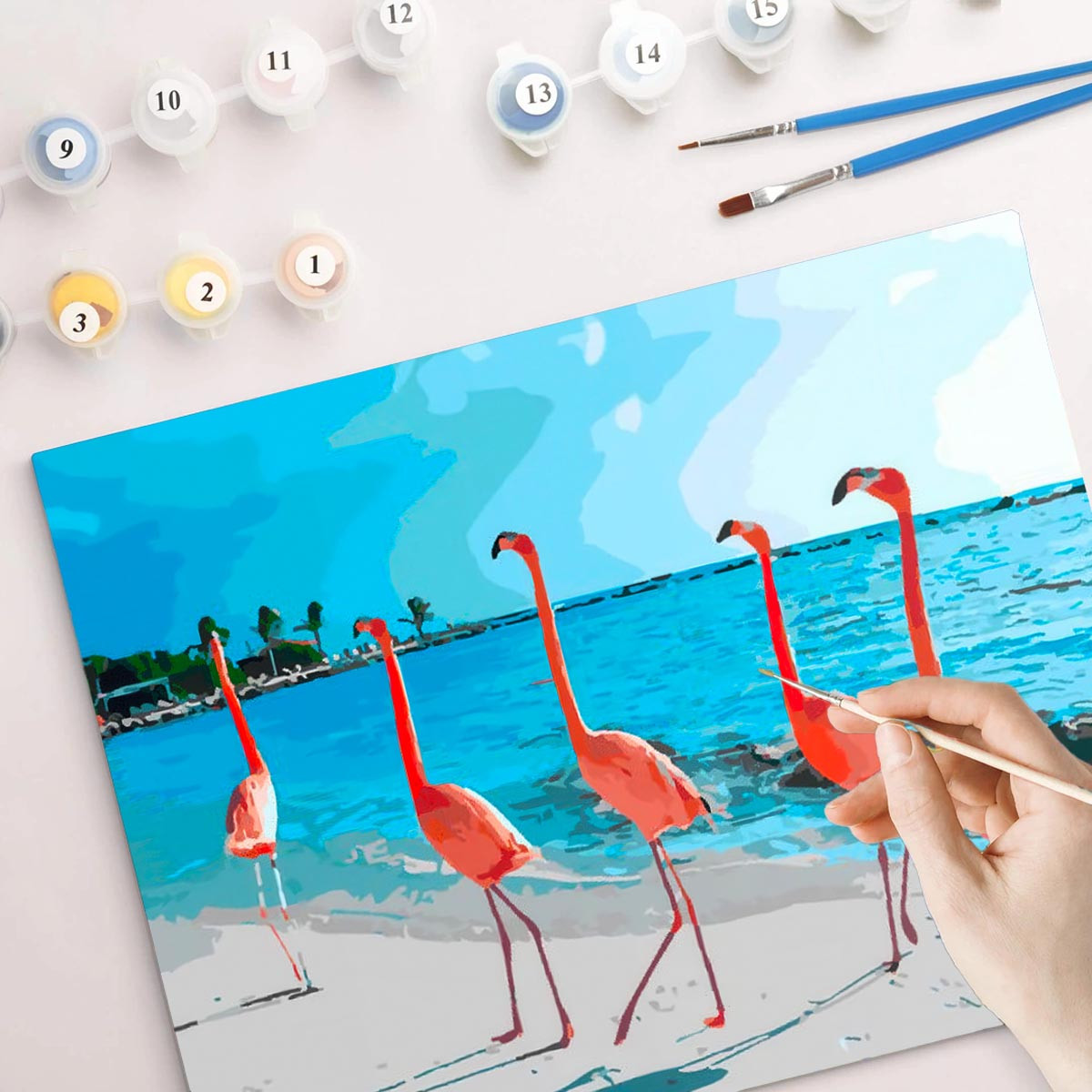 Weltbild Malování podle čísel Pláž s plameňáky