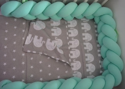 2 dílná sada do dětské postýlky Slon šedý hvězdičky Rozměr peřin