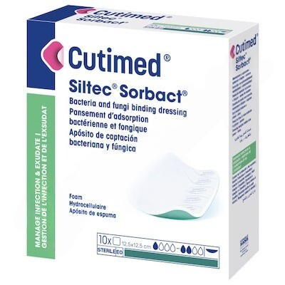 Cutimed Siltec Sorbact B antimikrobiální krytí sterilní 12.5x12.5cm 10ks
