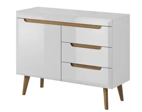 Komoda se šuplíky Nordi, dub riviera/bílá lesk