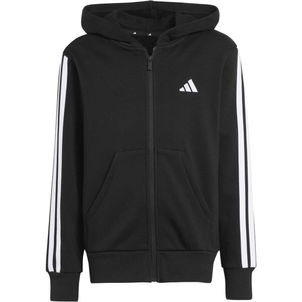adidas 3-STRIPES FULL-ZIP HOODIE Dětská mikina, černá, velikost
