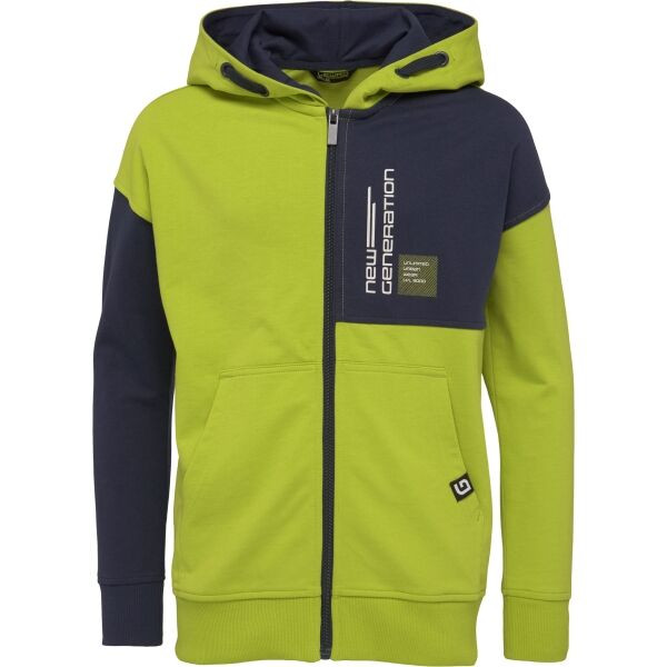 Lewro HAYCROFT Chlapecká celorozepínací mikina, světle zelená, velikost