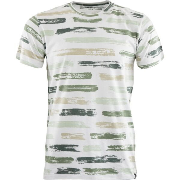 ALPINE PRO LOGED Pánské triko, bílá, velikost
