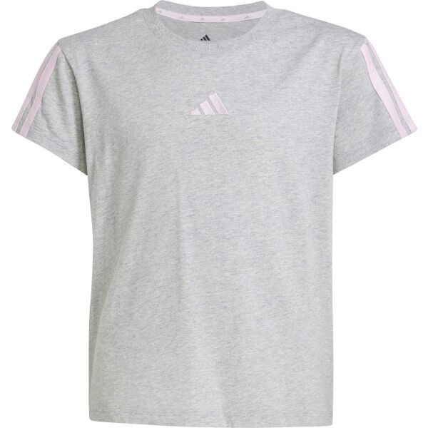 adidas 3-STRIPES TEE Dívčí triko, šedá, velikost