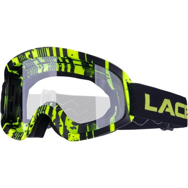 Laceto BUZZ Dětské cyklistické brýle na freeride a downhill, reflexní neon, velikost