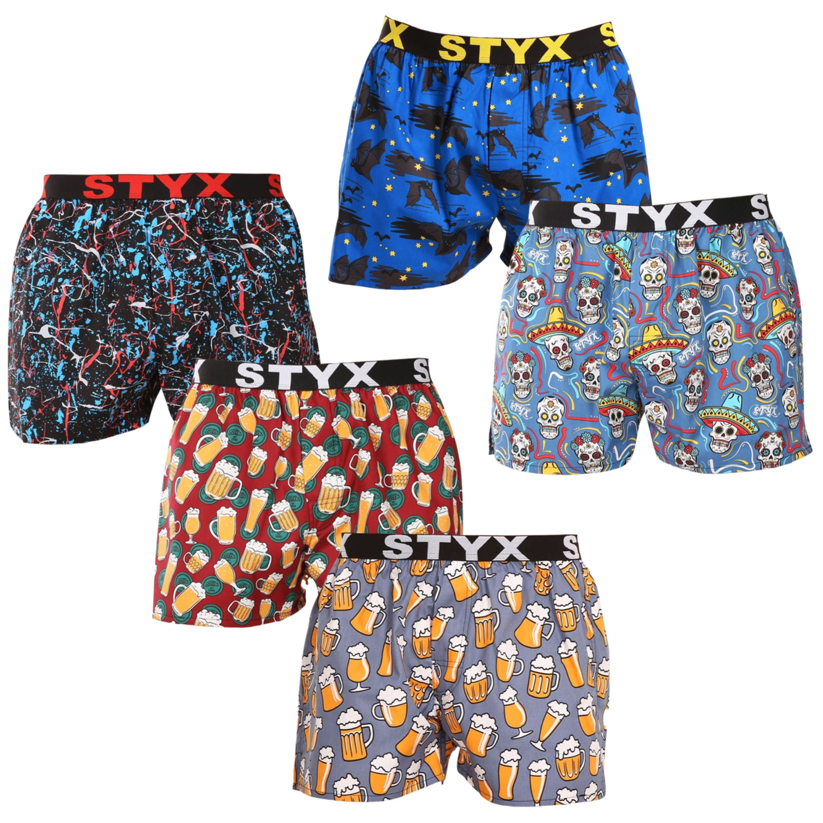 5PACK pánské trenky Styx art sportovní guma vícebarevné (5B1379456) XXL, trenýrky
