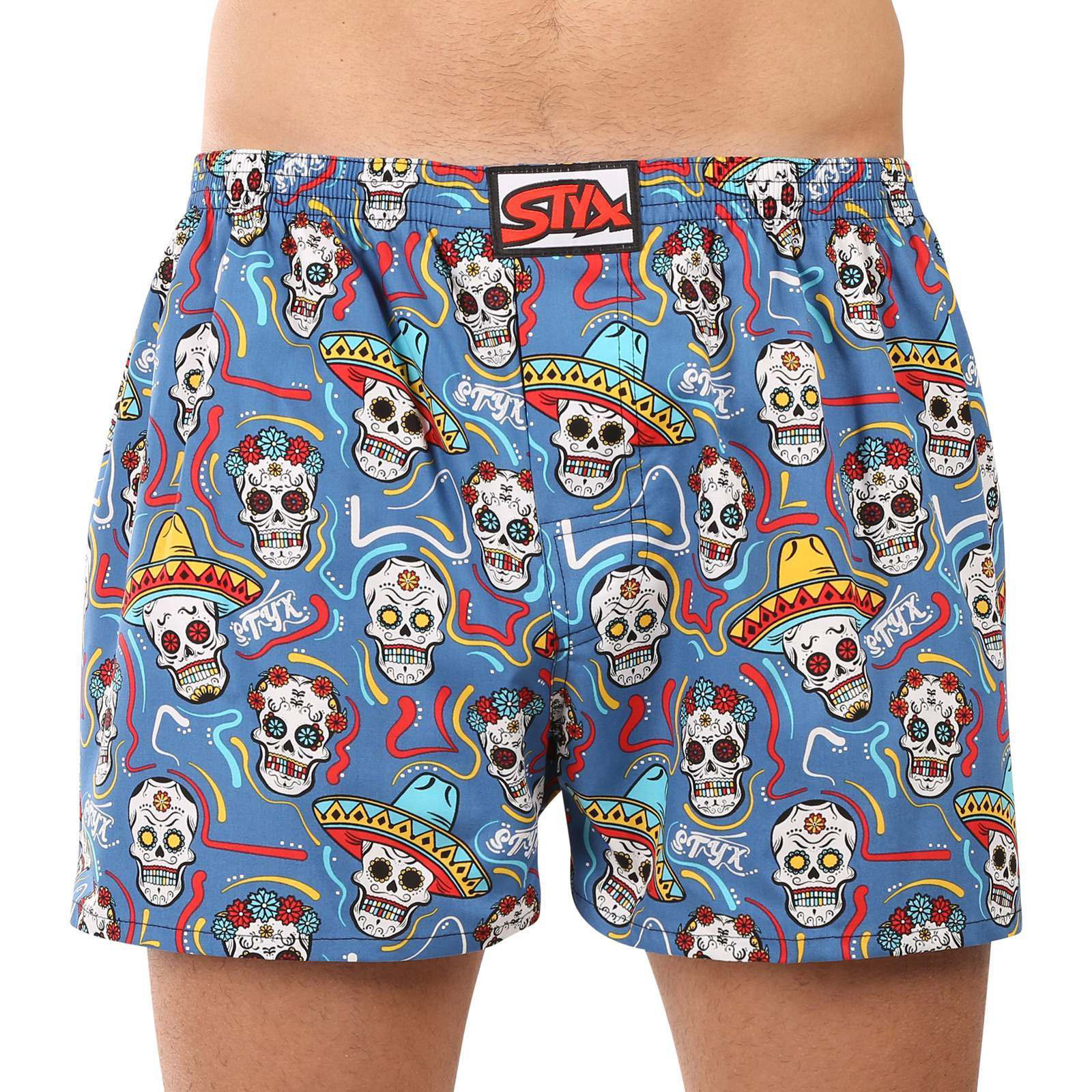 Pánské trenky Styx art klasická guma nadrozměr lebky (E1856) 5XL, trenýrky