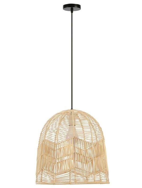 IMMAX BOHO PELO designové závěsné svítidlo, D40cm, E27, přírodní ratan