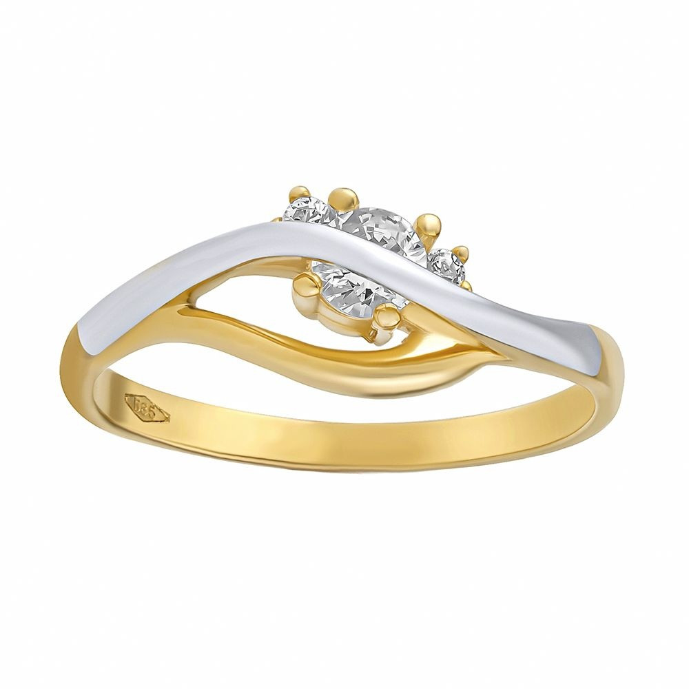 Silvego Zlatý prsten Alexia s Brilliance Zirconia ze žlutého a bílého 14kt zlata velikost obvod 58 mm
