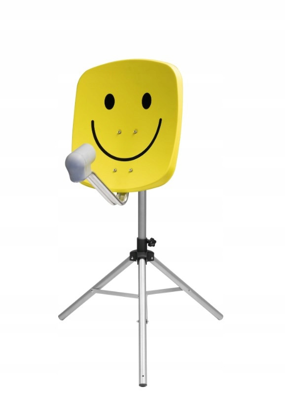 Kempingový set Satman 45 s Unysat-v/h-lnb stojan (žlutý-smiley)