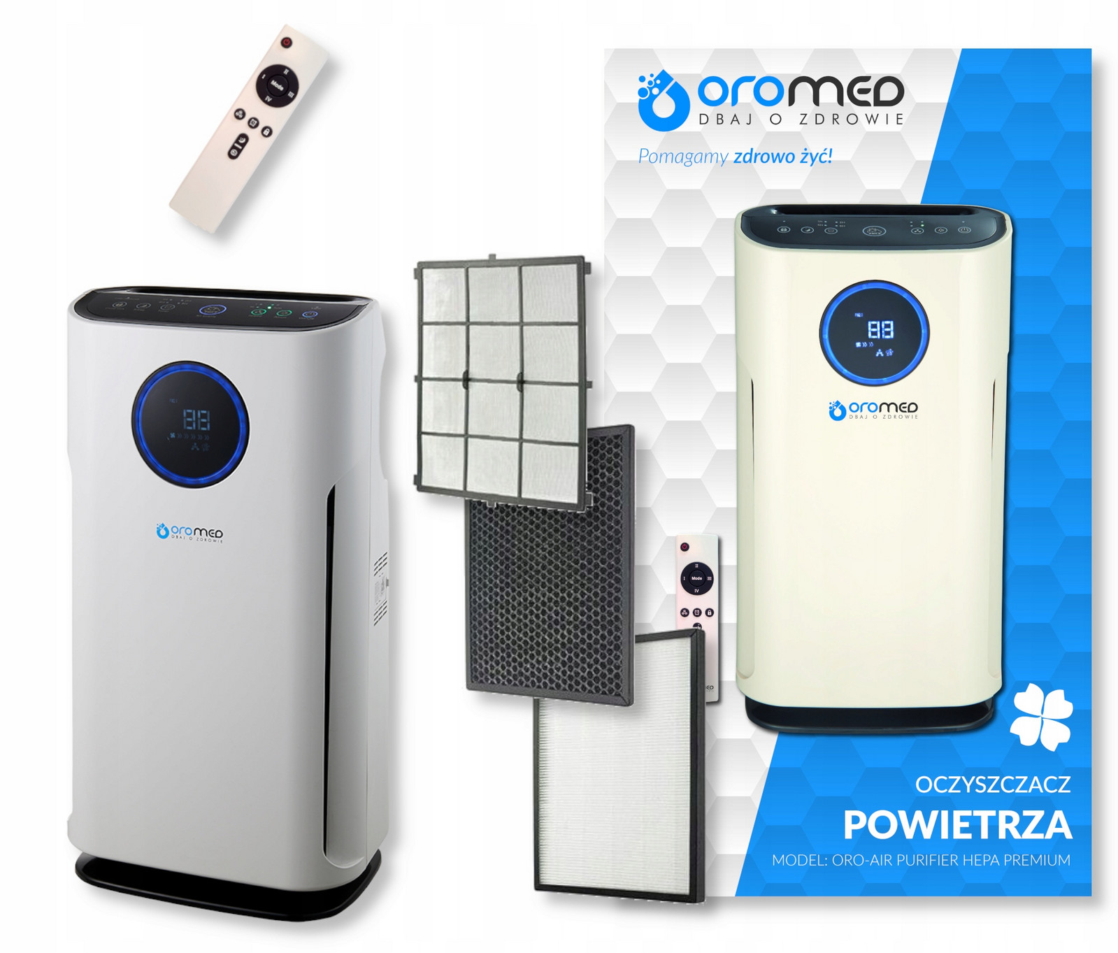 Čistička Vzduchu Oromed Velký Automatický Hepa Ionizátor Dálkové Ovládání Filtry