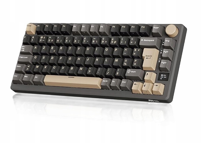 Rk M75 Mechanická klávesnice 75% Rgb Oled BT5.0/2.4G Usb-c Azerty Fr