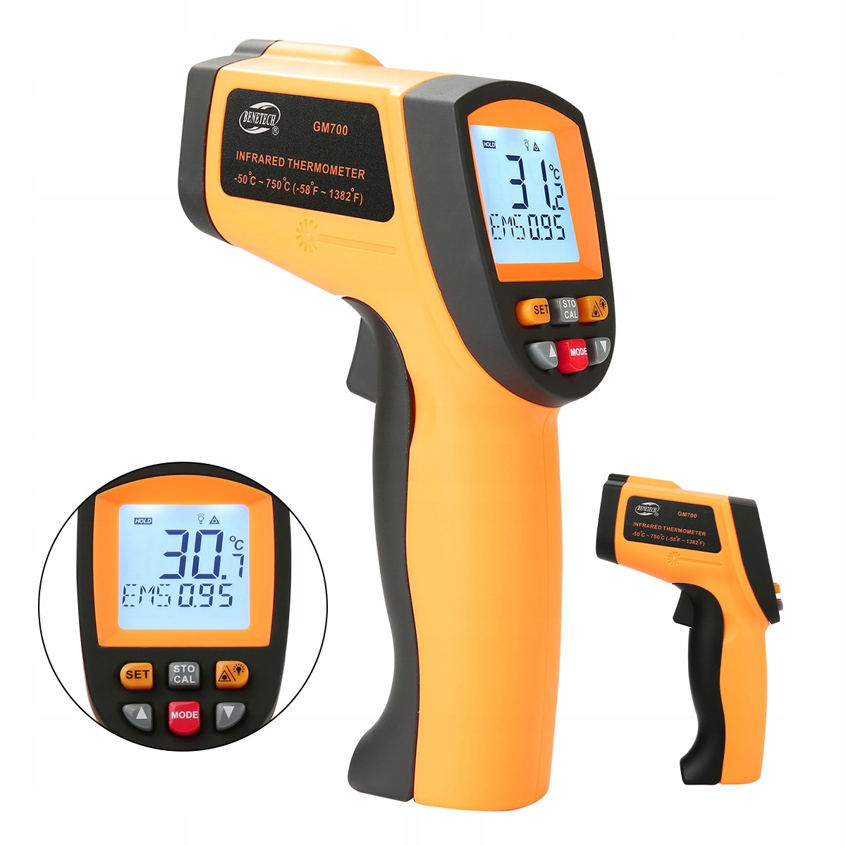 Pyrometr Bezkontaktní Laserový Bezdotykový Infračervený Teploměr -50 +750C