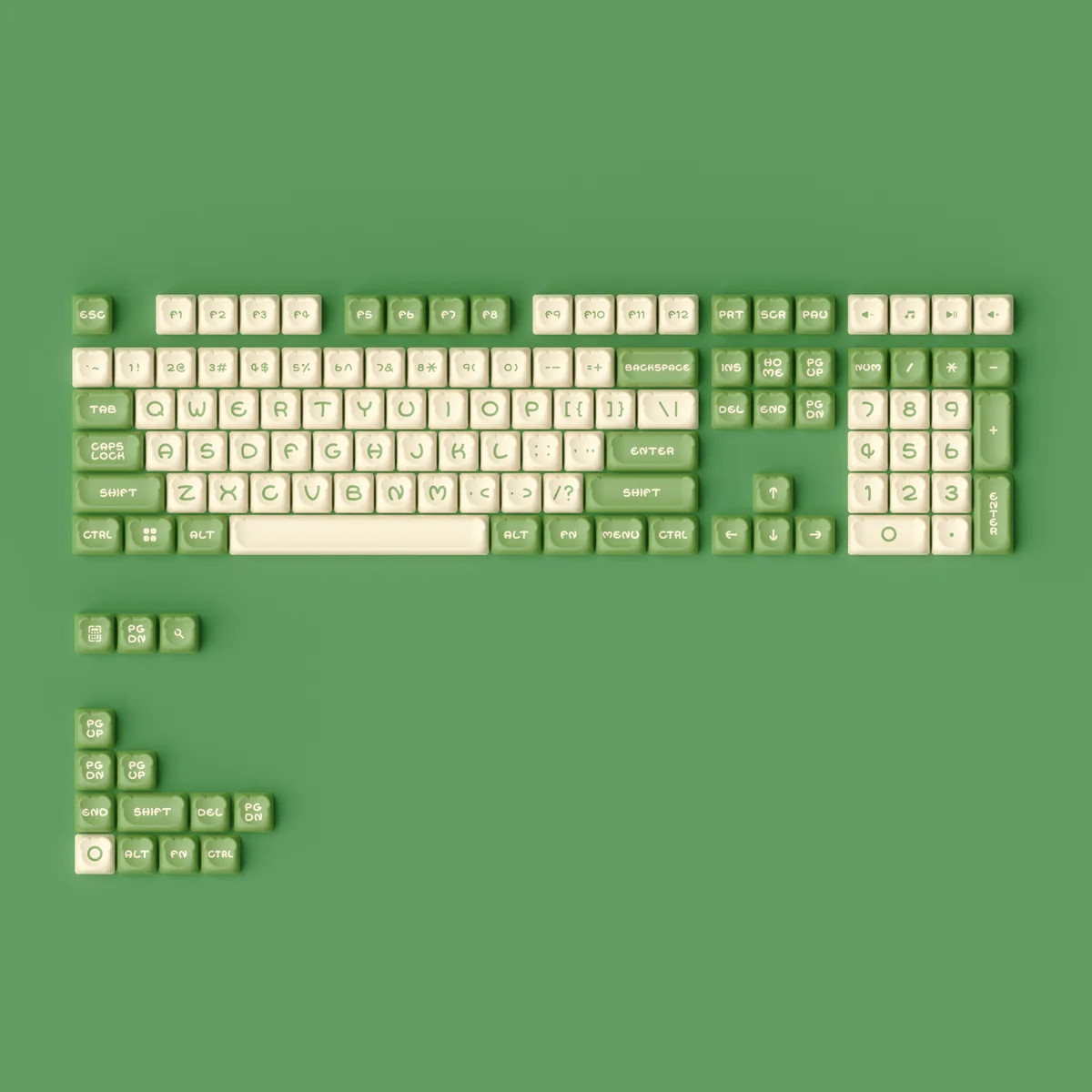 Akko Matcha Bear Custom Keycaps Set krytky na klávesy Pbt 122ks