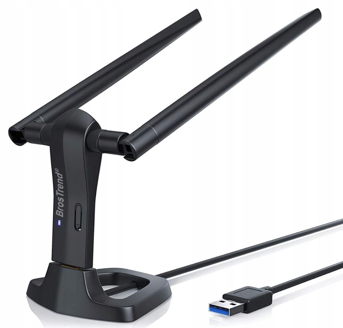 BrosTrend Usb AC1200 Mbit/s WiFi adaptér, Dual Band, Pc, Linux, 2x 5 dBi
