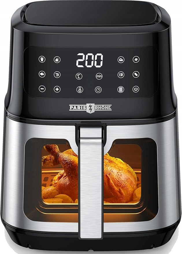 Beztuková horkovzdušná fritéza s 8 funkcemi, dotykový panel