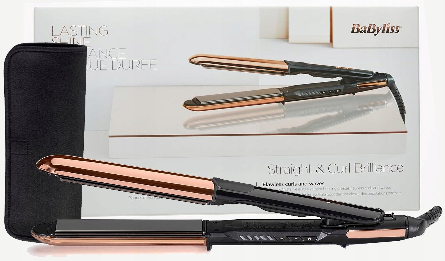 Žehlička Na Vlasy Babyliss Straight &curl Brilliance ST482E Titanové Destičky 235°C