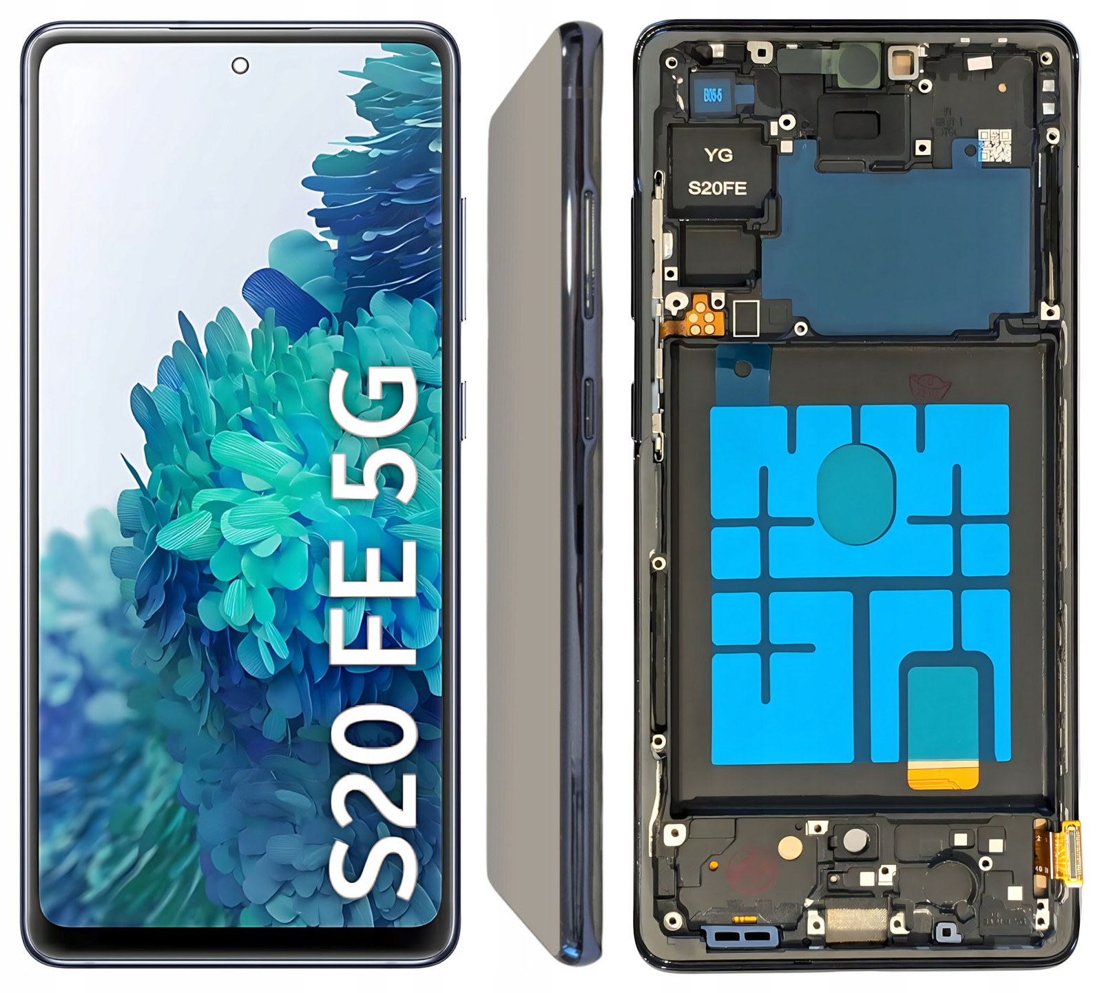 LCD Displej Pro Samsung Galaxy S20 Fe 5G Incell Rámeček Tmavě Modrý