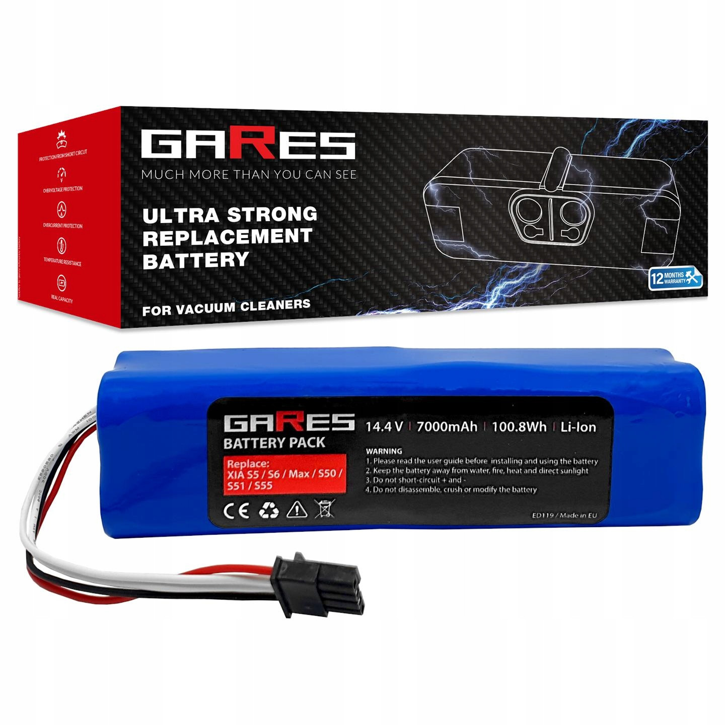 Baterie Akumulátor pro Xiaomi Roborock S50 S51 S55 S502-00 S552 14,4V 7,0Ah