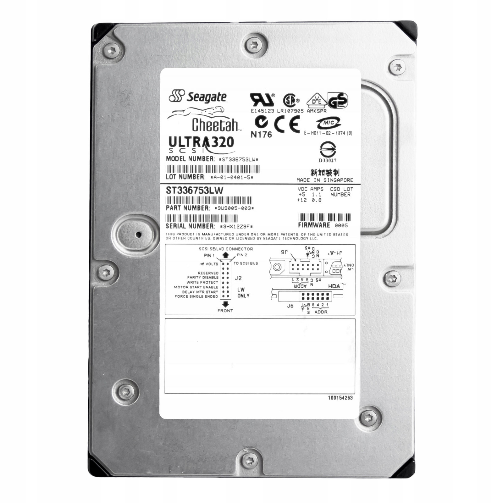 Seagate Cheetah 36,7GB 15K Scsi U320 3,5'' ST336753LW