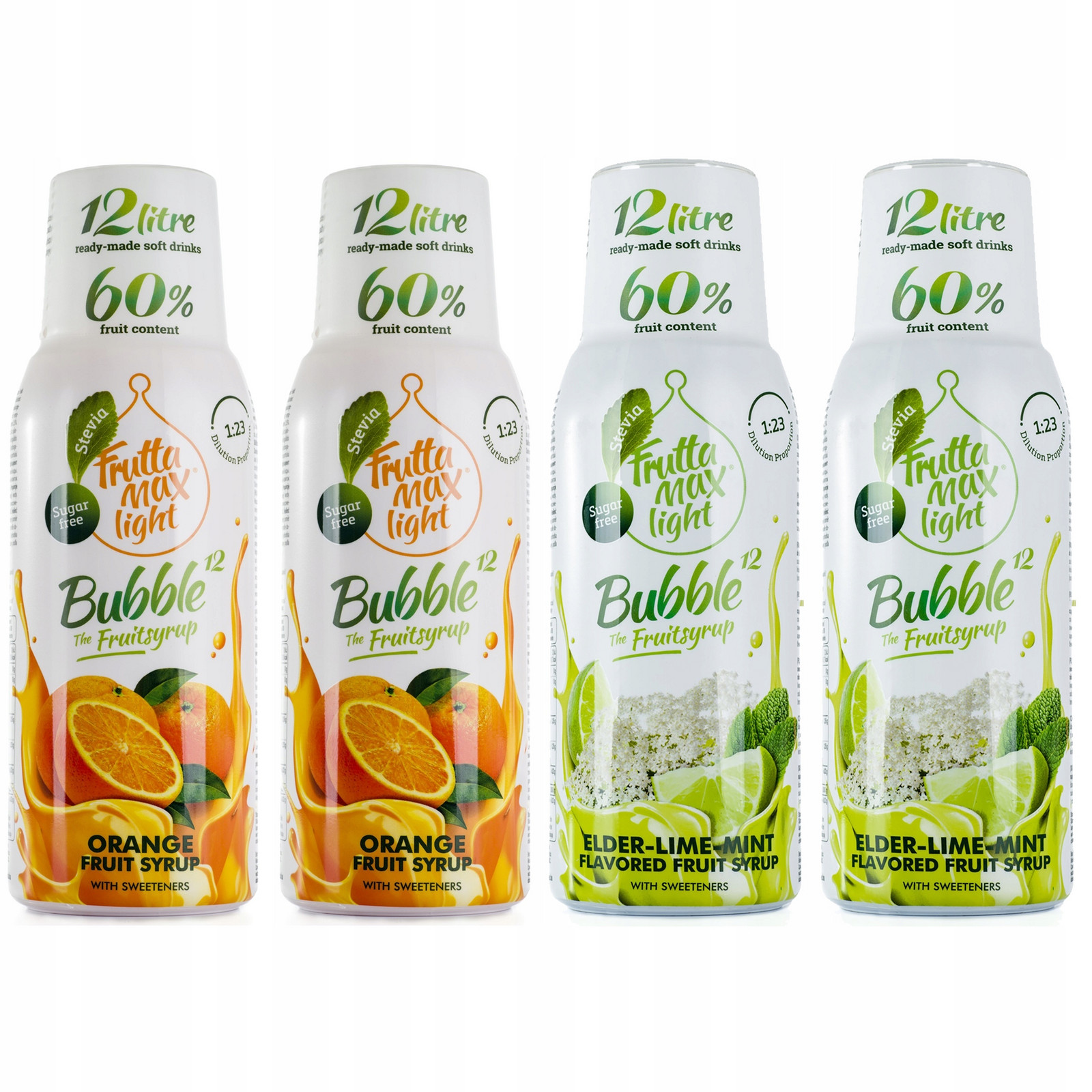 FruttaMax Sirup pro SodaStream Sada 4 sirupů 2x Pomeranč 2x Limetka