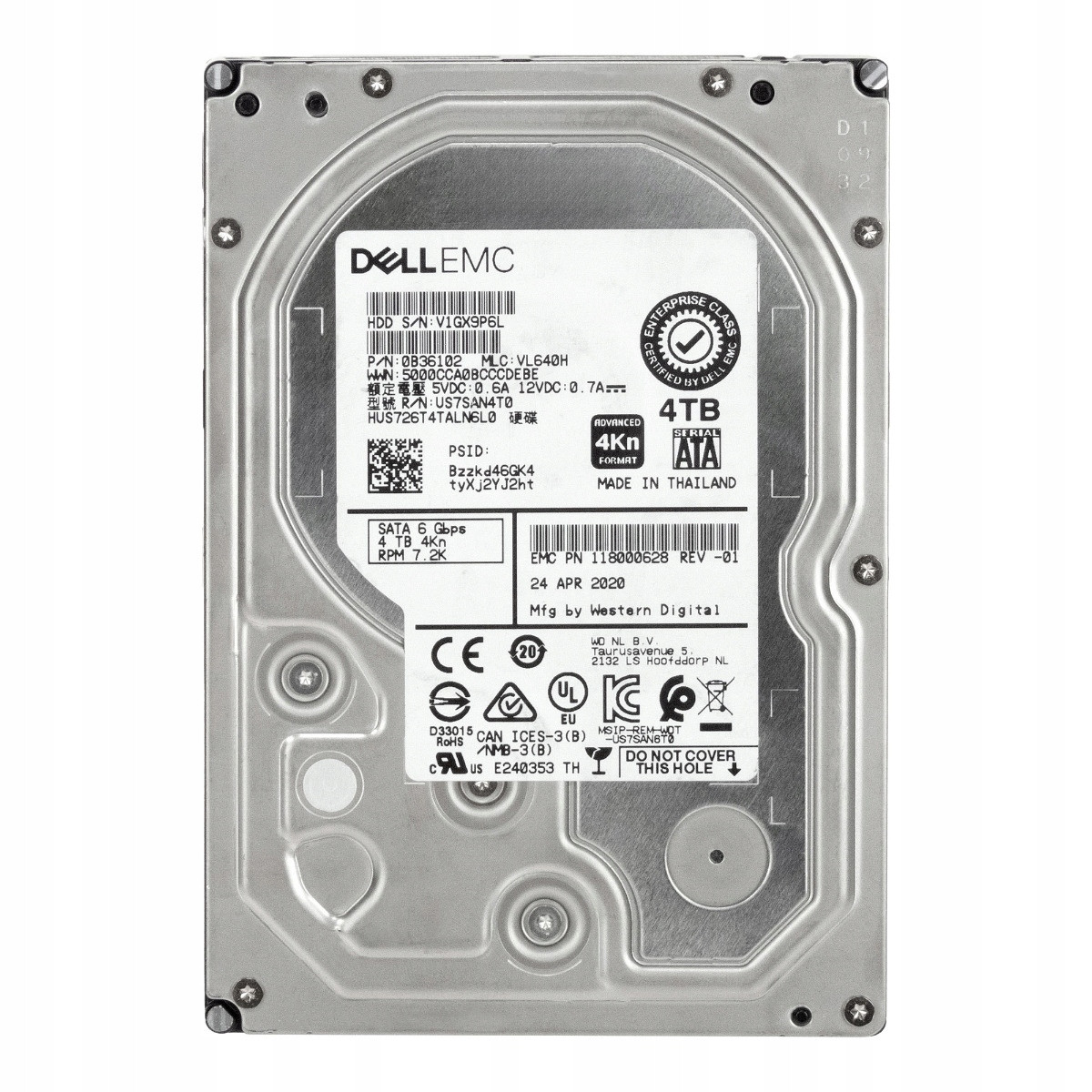 Emc 118000628 4TB 7.2K 256MB Sata III 3.5'' HUS726T4TALN6L0