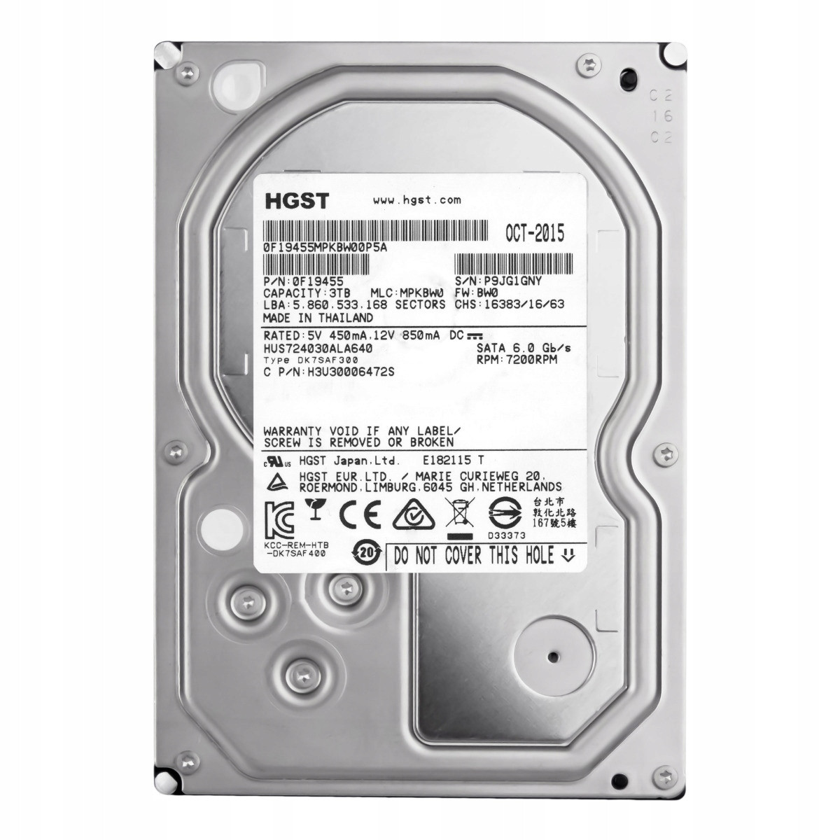 Hgst UltraStar 7K4000 3TB 7.2K 64MB Sata III 3.5'' HUS724030ALA640